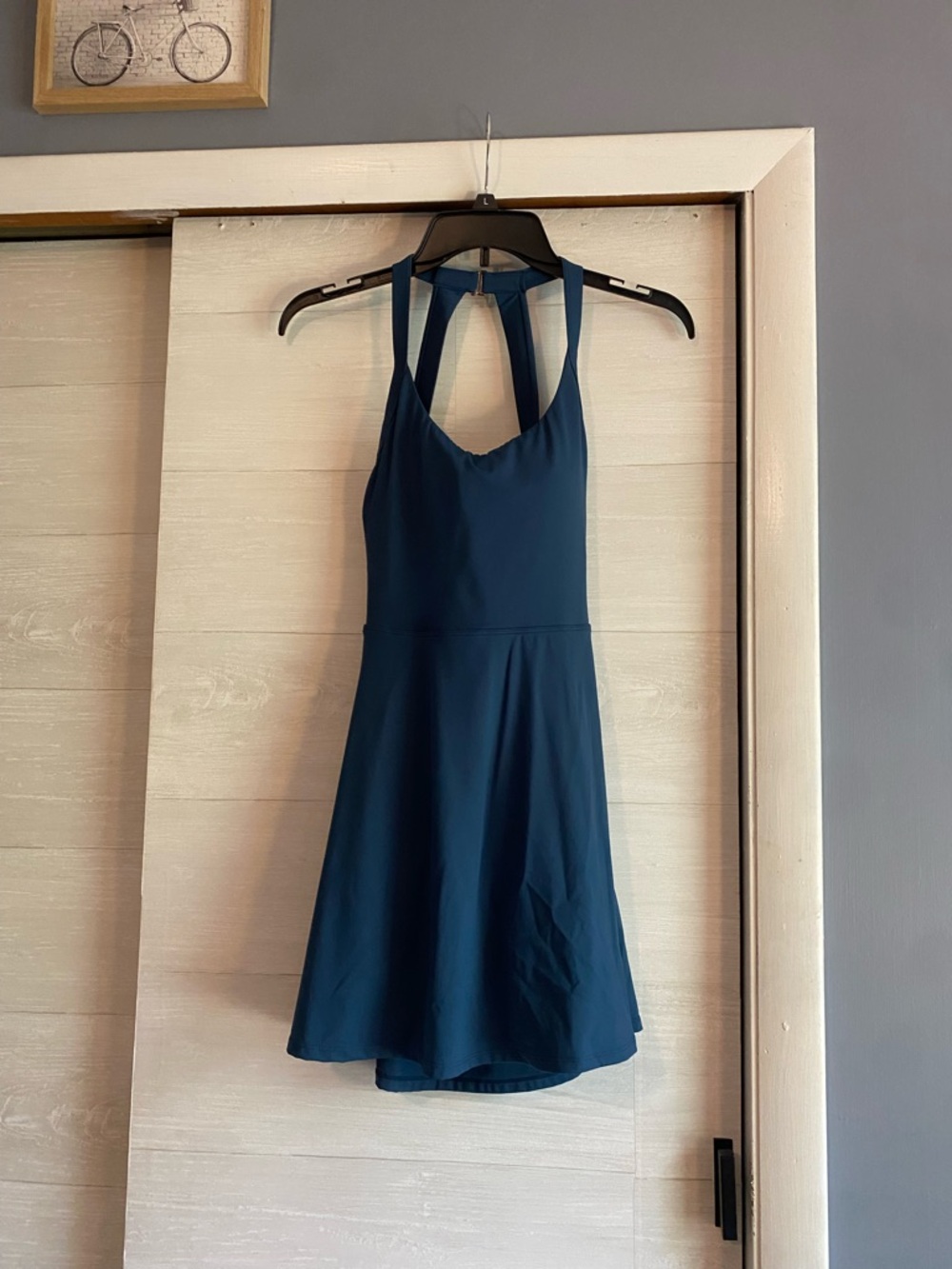 Blue Halara Dress with built in bra and shorts - Women